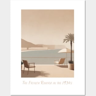 Minimal Retro Vintage French Riviera Getaway Posters and Art